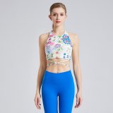 yoga clothes  China-Chic blue and white printing/glass blue printing/national green printing suit