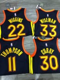 Golden State Warriors  V-neck Black City  Edition #11 THOMPSON   1:1 Quality NBA Season Jerseys 2021
