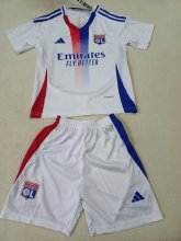 Olympique Lyonnais（OL） home  Kids  1:1 Quality Soccer Jersey   24-25