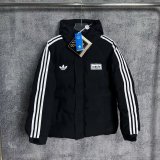 Adidas Clover  Windbreaker  Cotton clothing Jacket  Black  White 1:1 Quality Soccer Jersey  25-26