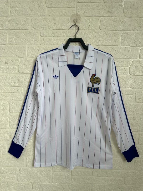 Retro France Home long  1:1 Quality Soccer Jersey   1980-1982