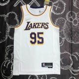 Los Angeles Lakers 75 year White #95 TOSCANO 1:1 Quality NBA Season Jerseys