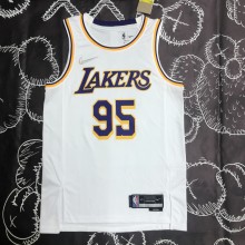 Los Angeles Lakers 75 year White #95 TOSCANO 1:1 Quality NBA Season Jerseys