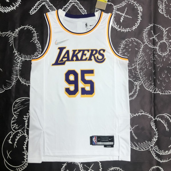 Los Angeles Lakers 75 year White #95 TOSCANO 1:1 Quality NBA Season Jerseys