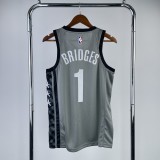 Brooklyn Nets Grey #1 BRIDGES 1:1 Quality NBA  Season Jerseys