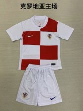 Croatia Home  Kids 1:1 Quality Soccer Jersey   24-25