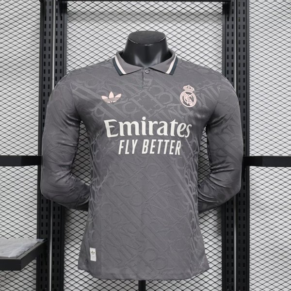 Real Madrid  third away  Long Sleeve Player  1:1 Quality Soccer Jersey   24-25