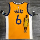 Golden State Warriors  V-neck Yellow JORDAN #6 YOUNG 1:1 Quality NBA Season Jerseys 2021