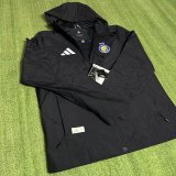 Nassr Windbreaker  Interchange Jacket Black  White 1:1 Quality Soccer Jersey  25-26