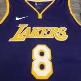 Los Angeles Lakers Kobe  #8 BRYANT Purple V-neck  1:1 Quality NBA Season Jerseys