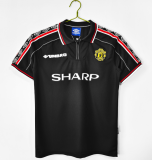 Retro Manchester united away blaCK 1:1 Quality Soccer Jersey   1998