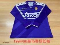 Retro Real Madrid  long Away Blue  1:1 Quality Soccer Jersey    1994 1995 1996