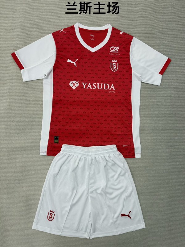 Stade de Reims Home Fans (Kids and Man ) 1:1 Quality Soccer Jersey  25-26