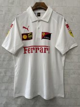 F1 Ferrari White polo  Short Sleeve Racing Suit 2026