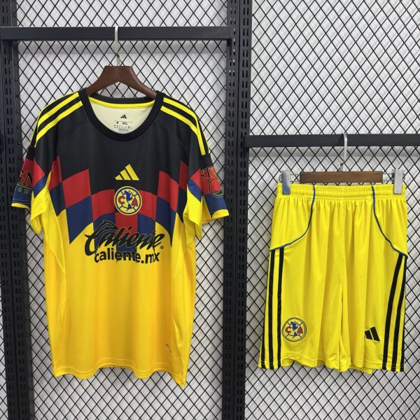 Club America  Home With Pants Sets Fans  1:1 Quality Soccer Jersey   25-26