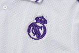 Real Madrid  Polo Retro Fans White stripe inkjet 1:1 Quality Soccer Jersey  25-26