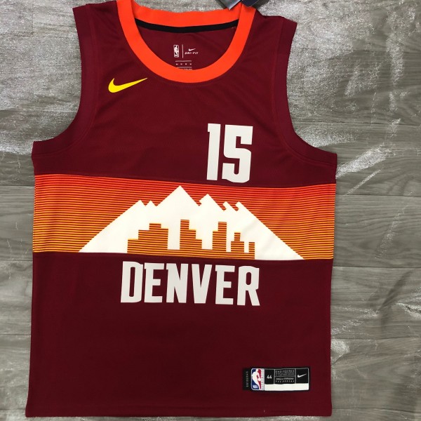 Denver Nuggets  City Edition Red #15 JOKIC  1:1 Quality NBA  Season Jerseys 2021
