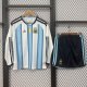 Argentina home Long Kids 1:1 Quality Soccer Jersey 26-27（2026）