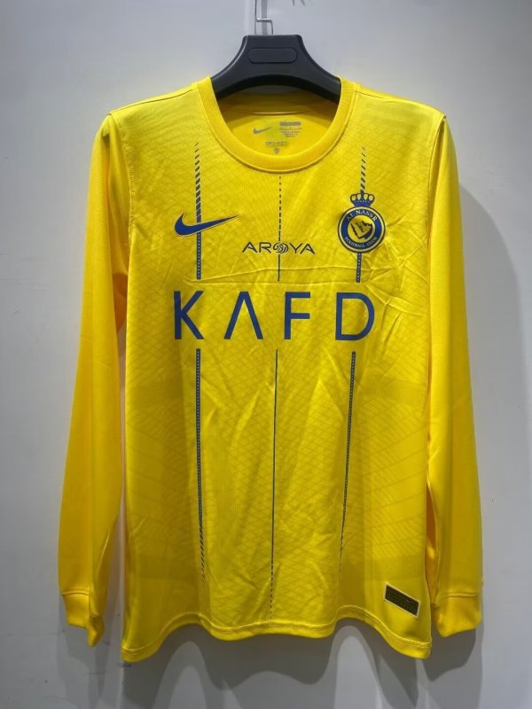 Al-Nassr FC home Long Sleeve  Fans 1:1 Quality Soccer Jersey    23-24