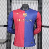 Barcelona home Long Sleeve Player  1:1 Quality Soccer Jersey   24-25