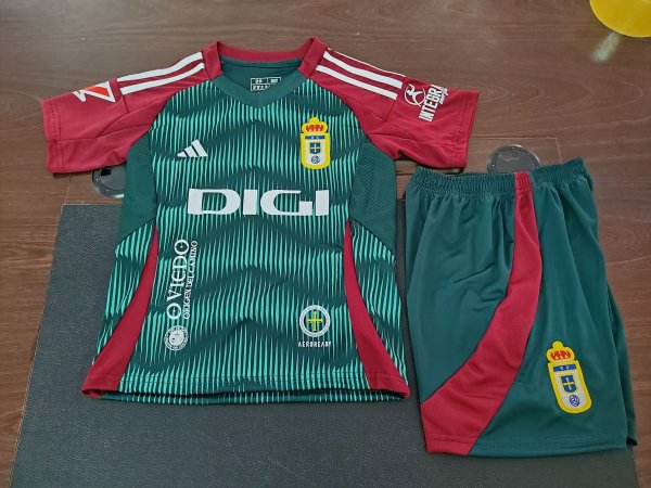 oviedo 3R away kids   1:1 Quality Soccer Jersey   24-25