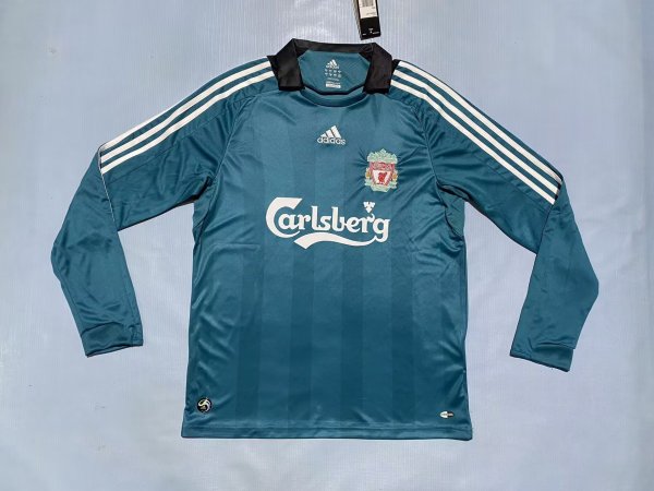 Retro Liverpool Away Long Sleeve 1:1 Quality Soccer Jersey 2008-2009