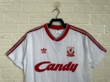 Retro Liverpool away white  1:1 Quality Soccer Jersey  1988-1989