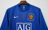 Retro  Manchester United UEFA Champions League Away Long Sleeve 1:1 Quality Soccer Jersey  2008-2009