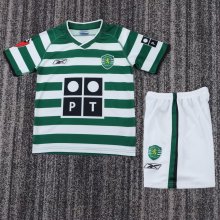 Retro Sporting Lisbon Home Kids  1:1 Quality Soccer Jersey  2003-2004