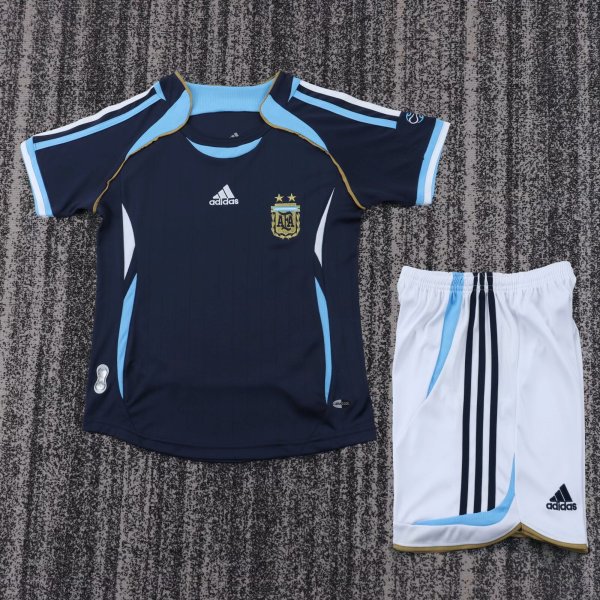 Retro Argentina away Kids 1:1 Quality Soccer Jersey  2006