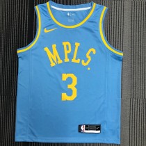 Los Angeles Lakers  Round Neck  MPLS  Blue #3 DAVIS 1:1 Quality NBA Season Jerseys