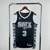 San Antonio Spurs JORDAN Black #3 PAUL  1:1 Quality NBA  Season Jerseys 2023