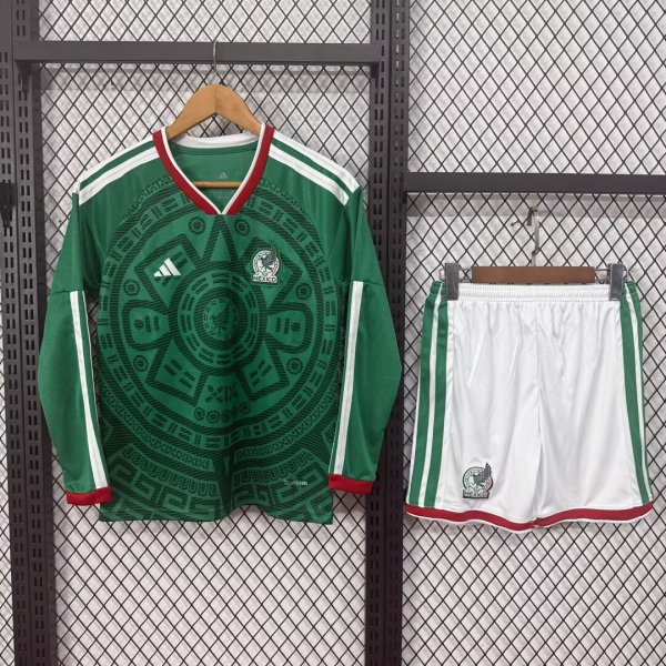 Mexico Home Kids  Long  1:1 Quality Soccer Jersey 26-27 (2026)