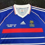 Retro France  Kits Suit  Home 1:1 Quality Soccer Jersey 1998