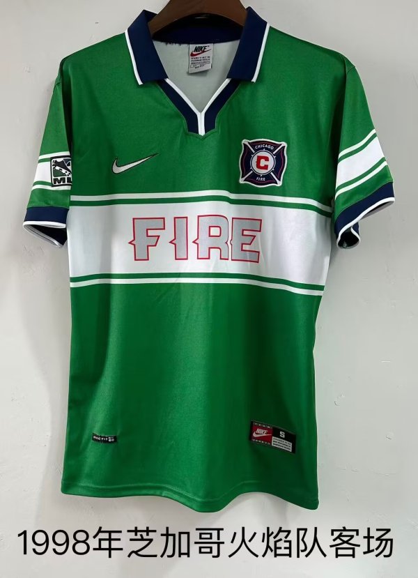 Retro Chicago Fire  away 1:1 Quality Soccer Jersey   1998