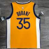 Golden State Warriors  V-neck Yellow JORDAN #35 DUEANT 1:1 Quality NBA Season Jerseys 2021