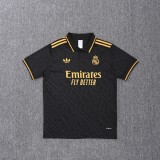 Real Madrid  Polo Retro Fans Black stripe inkjet 1:1 Quality Soccer Jersey  25-26