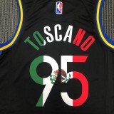 Golden State Warriors Black Mexico Retro #95 TOSCANO 1:1 Quality NBA Season Jerseys  2022
