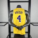 Los Angeles Lakers  yellow  #4 KNECHT  1:1 Quality NBA Jerseys  2023