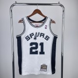 San Antonio Spurs Retro White #21 DUNCAN 1:1 Quality NBA  Season Jerseys 1998-1999