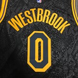 Los Angeles Lakers  Round Neck  snake pattern Black #0 WESTBROOK  1:1 Quality NBA Season Jerseys