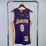 Los Angeles Lakers Kobe  #8 BRYANT Purple V-neck  NBA Jerseys  2000-2001