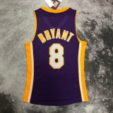 Los Angeles Lakers Kobe  #8 BRYANT Purple V-neck  NBA Jerseys  2000-2001