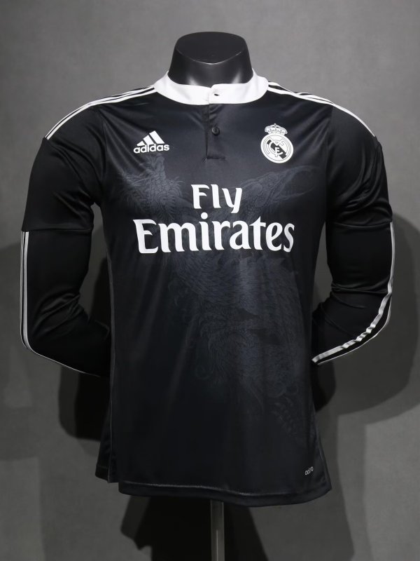 Retro  Real Madrid player  long  third  Away Black  1:1 Quality Soccer Jersey    2014-2015