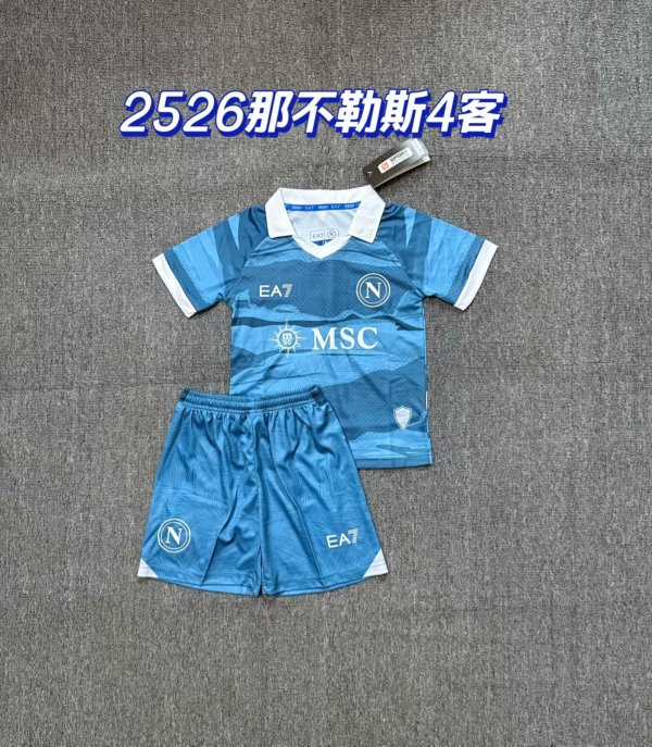 Napoli Fourth Away Fans 1:1 Quality Soccer Jersey   kids  25-26