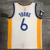 Golden State Warriors White V-Neck  #6 YOUNG1:1 Quality NBA Season Jerseys 2020
