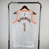 San Antonio Spurs City Edition White #1 WEMBANYAMA 1:1 Quality NBA  Season Jerseys 2024