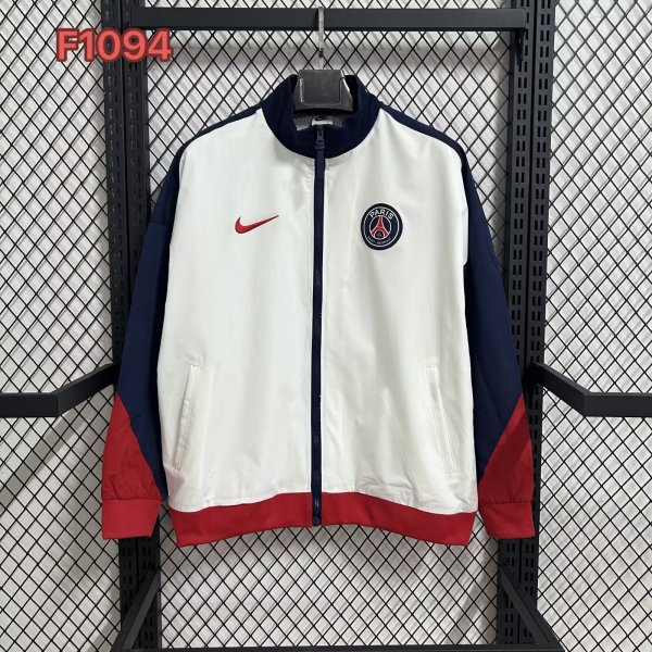 PSG Paris  Windbreaker  Red white 1:1 Quality Soccer Jersey 26-27