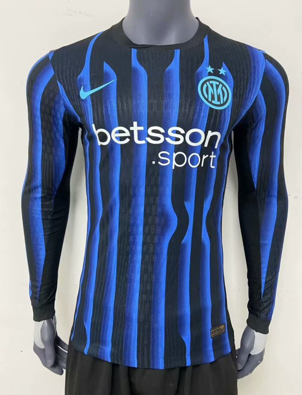 Inter Milan home long  Player  1:1 Quality Soccer Jersey   25-26