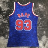 Brooklyn Nets BAPE×M&N  Hardwood Classics  Blue #93 BAPE 1:1 Quality NBA  Season Jerseys